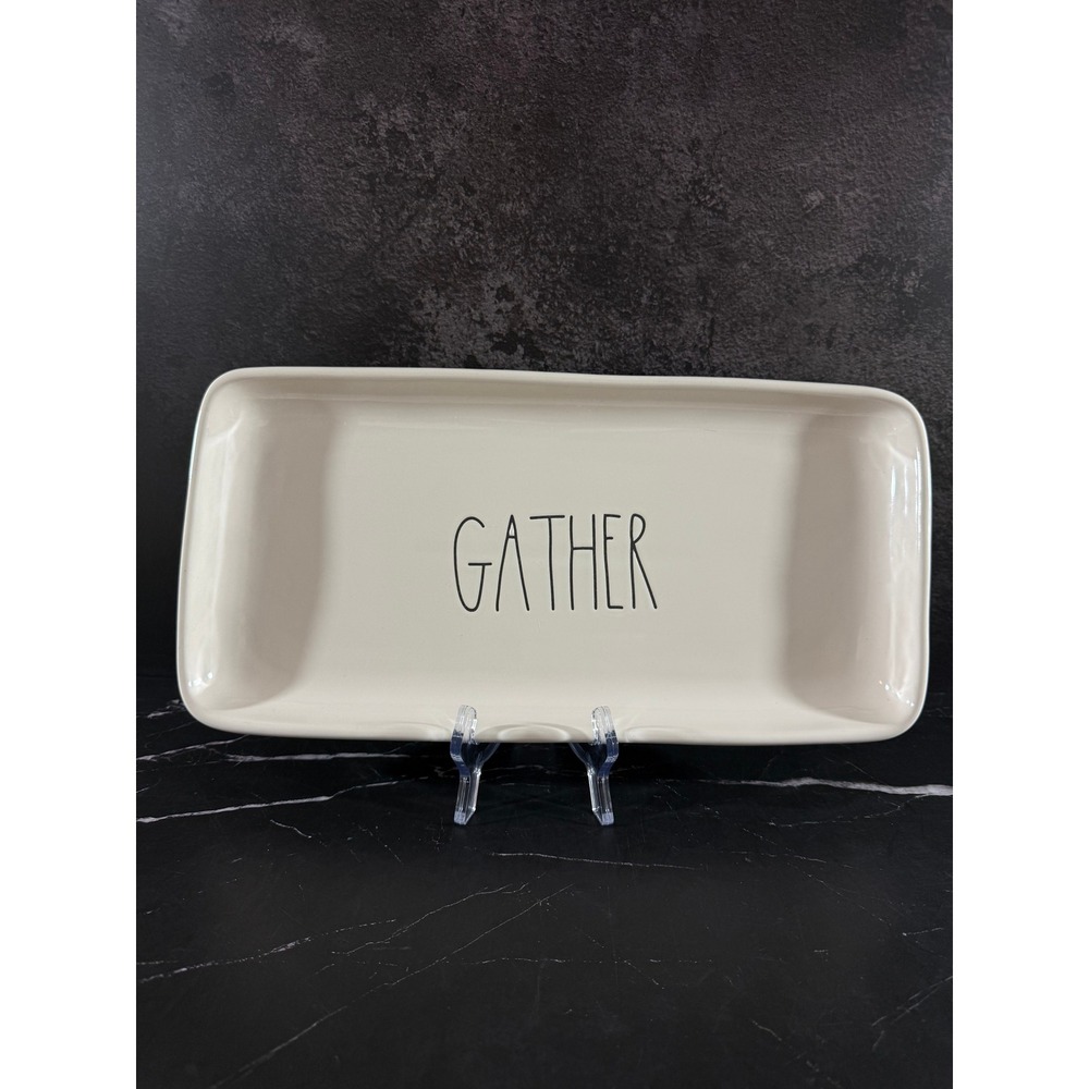 Rae Dunn Large GATHER Serving Tray Large Letters 14in X 7in